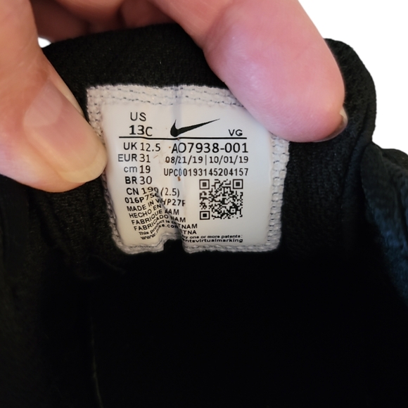 Nike baseball cleats Lunar Hyperdiamond 13C kids unisex fastflex black white - Picture 3 of 6